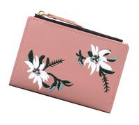 GLSTOY Portefeuille Femme Brodé Zippé Multifonction Porte-Cartes Crédit Compact Léger et Pochette Identité Pratique pour Voyage et Usage Quotidien