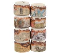 GLSTOY Rubans Adhésifs Décoratifs Vintage en Papier pour Scrapbooking Diy, 8 Rouleaux Délicats sans Résidu de Colle, pour Décorations de Vacances et Créations Artisanales Plusieurs styles