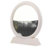 GLSTOY Tableau de Sable Mouvant 3D Décoratif 5 Pouces Cadre Blanc, Art du Sable Fin en Mouvement pour Bureau et Maison, Relaxant Esthétique, Décoration de Bureau Apaisante