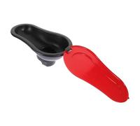 GLSTOY Toilette Portable de Camping Noire en PP Couvercle, Design Accroupi | Contrôle des Odeurs, Usage pour Paquet à Déchets, Adaptée aux Chantiers Festivals