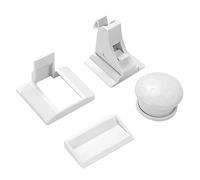 GLSTOY Verrou Magnétique de Sécurité en Plastique Blanc pour Placard et Tiroir Design Invisible 4 Pièces avec 1 Clé, Pratique et Sûr Garçon et Filles