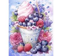 GLTEYACO 5D Diamant Peinture pour Adulte Glace aux fruits DIY Art du Diamant Complet Kits Diamant Painting Kit, Débutants Maison Décoration 40x50 cm
