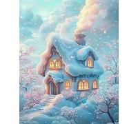 GLTEYACO 5D Diamant Peinture pour Adulte Maison de rêve DIY Art du Diamant Complet Kits Diamant Painting Kit, Débutants Maison Décoration 40x50 cm