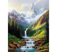 GLTEYACO 5D Diamond Painting Kit Complet Cascade DIY Adultes Enfants Strass Des Broderie Diamant Mosaique Artisanat Décor À La Maison 40x50 cm