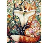 GLTEYACO 5D Diamond Painting Kit Complet Deux renards DIY Adultes Enfants Strass Des Broderie Diamant Mosaique Artisanat Décor À La Maison 40x50 cm