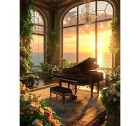 GLTEYACO 5D Diamond Painting Kit Complet piano DIY Adultes Enfants Strass Des Broderie Diamant Mosaique Artisanat Décor À La Maison 40x50 cm