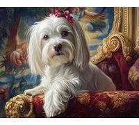 GLTEYACO Kit de broderie au point de croix pré-imprimé Animal Chiot 11CT Complet Adulte Debutant Estampillé Canevas Broderie Point de Croix Kits-40x50 cm