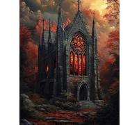 GLTEYACO Kit de broderie au point de croix pré-imprimé Château 11CT Complet Adulte Debutant Estampillé Canevas Broderie Point de Croix Kits-40x50 cm