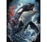 GLTEYACO Kit de broderie au point de croix pré-imprimé Dauphin 11CT Complet Adulte Debutant Estampillé Canevas Broderie Point de Croix Kits-40x50 cm