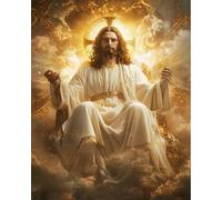 GLTEYACO Kit de broderie au point de croix pré-imprimé figure religieuse Jésus 11CT Complet Adulte Debutant Estampillé Canevas Broderie Point de Croix Kits-40x50 cm