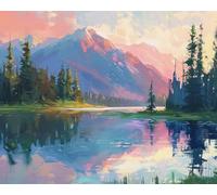 GLTEYACO Kit de broderie au point de croix pré-imprimé Paysage 11CT Complet Adulte Debutant Estampillé Canevas Broderie Point de Croix Kits-40x50 cm