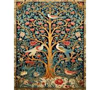 GLTEYACO Point de Croix Pré-imprimé Kit oiseau arbre de vie 11CT Débutant Adultes Broderie Kits DIY Pour Art Craft la Décoration Intérieure-40x50 cm