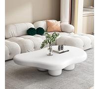 GLTZEN Table Basse en Forme de Nuage en Bois Massif, Table Basse de Dessin animé Table Basse d'intérieur crème Blanc Dessin animé Style Mignon Table Centrale Moderne pour Meubles de Salon Chambre à