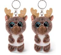 GLUBSCHIS porte-clés renne Cocoa-Fee 9 cm, Cranberry (Lot de 2)