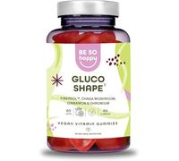 Gluco Shape, 60 Gummies Coupe Faim. Avec Canelle de Ceylan, Chaga, Chrome et Fibersol, pour 60 Jours. Favorise la Digestion. Végan. Be So Happy.