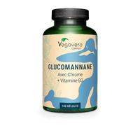 Glucomannan Complex | 4211 mg Konjac Coupe Faim Naturel | Avec Chrome + Vitamine B3 | Testé en Laboratoire | 180 Gélules | Vegan & Sans Additifs | Vegavero®