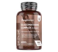 Glucomannane Konjac Gélules 95% de Fibre Konjac, Chrome, Choline, Vitamine D3, Vitamine B3, sans Gluten ni Lactose, Glucomannane Poudre en Gélules, 180 Capsules pour 1 Mois d'Approvisionnement 3000mg