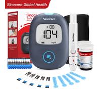 Glucomètre Sinocare, lecteur de glycémie Safe AQ Air avec Bluetooth, kit de mesure de la glycémie à domicile ou seulement bandelettes et lancettes Meter Kit 50 mg