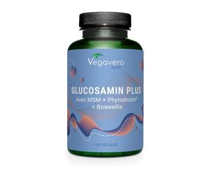 Glucosamine 1000 mg | Avec Chondroïtine Vegan, MSM, Boswellia | Unique : Le Seul Végétalien | Douleurs Articulaires | 120 Gélules | Sans Additifs | Vegavero®