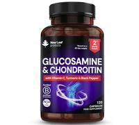 Glucosamine and Chondroitin High Strength - Enriched With Turmeric And Vitamin C - Glucosamine Sulphate Chondroitin Sulphate, Food Supplement - Contributes To The Normal Function of Bones 120 Capsules