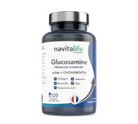 Glucosamine Chondroïtine 1100mg Premium Complex + MSM + Hydrolysed Marine Collagen | Améliore la Mobilité, Réduit la Douleur | Avec Acide Hyaluronique, Zinc, Sélénium et Boswellia