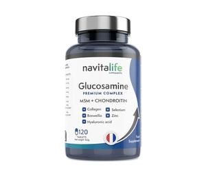Glucosamine Chondroïtine 1100mg Premium Complex + MSM + Hydrolysed Marine Collagen | Améliore la Mobilité, Réduit la Douleur | Avec Acide Hyaluronique, Zinc, Sélénium et Boswellia