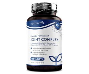 Glucosamine Chondroïtine Complexe avec Vitamin D - MSM + Vitamine C et Manganèse - 180 Tablette pour 6 Mois - Complement Alimentaire Articulation Homme et Femme- MSM Vitamine C - Nutravita