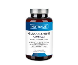 Glucosamine Chondroïtine et MSM, Acide Hyaluronique, Collagène, Boswellia, Sélénium et Zinc - 120 comprimés Glucosamine Complex Nutralie