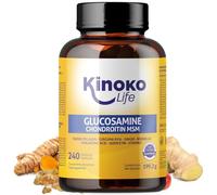 Glucosamine et Chondroïtine 240 gélules avec MSM, collagène marin, acide hyaluronique, curcuma, poivre noir, gingembre, boswellia et quercétine pour articulations, cartilage, os