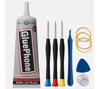 Glue Phone - Colle pour réparation et travail de précision - Parfait pour les téléphone, smartphone, tablette, bijoux, livre, cuir et chaussure (50ml Trans, 1 Tube + Tournvevis)