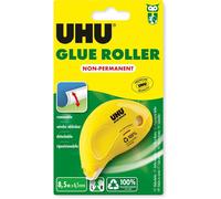 UHU 949062 Roller de colle non permanent - Colle de façon non permanente et repositionnable, rapide, propre, précis et instantané, sans solvants, Transparent, 8,5 m x 6,5 mm