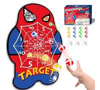 Glückpa 70 cm Jeu de Fléchettes pour Enfants avec 12 Balles Collantes | Dès 3 ans, cible pliable, 3 crochets adhésifs, calcul mental, coordination œil-main, jeu familial, maison, école et jardin