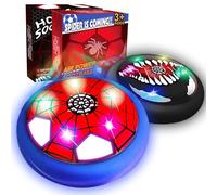 Glückpa Spider & Venom Ballon de Foot Aéroglisseur avec LED, 2 Pcs Air Power Football Set, Spider Venom Jouet, Jeux Intérieur Enfant, Cadeau pour Enfant Garçon Fille 3 4 5 6 7 8-12 Ans
