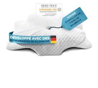 Glückstoff® Taie d'oreiller pour Oreiller Orthopédique [Con EFECTO FRÍO Y CALOR] en Fibre de Bambou et Spandex | Doux & Moelleux | Housse de Remplacement | Blanc | Version: Ergo