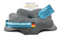 Glückstoff® Taie d'oreiller pour Oreiller Orthopédique [Con EFECTO FRÍO Y CALOR] en Fibre de Bambou et Spandex | Doux & Moelleux | Housse de Remplacement | Grise | Version: Ergo
