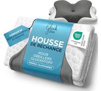 Glückstoff® Taie d'oreiller pour Oreiller Orthopédique [Con EFECTO FRÍO Y CALOR] en Fibre de Bambou et Spandex | Doux & Moelleux | Housse de Remplacement | Gris | Version: Allrounder