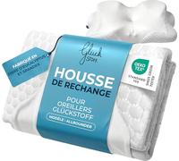 Glückstoff® Taie d'oreiller pour Oreiller Orthopédique [Con EFECTO FRÍO Y CALOR] en Fibre de Bambou et Spandex | Doux & Moelleux | Housse de Remplacement | Blanc | Version: Allrounder