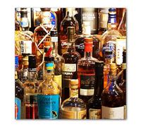 Glücksvilla - Drinks 3 - (Impression sur toile de 5 cm, 100 x 100 cm) - Art mural XXL - Décoration murale carrée - Boissons, bar, alcool, restaurant