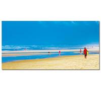 Glücksvilla Impression sur toile de 2 cm - Sur la plage de Biscarosse 5 - 160 x 80 cm - Impression d'art paysage - France, Bordeaux, mer d'Aquitaine