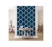 Glücksvilla - Papier peint design autocollant (120 x 250 cm l x H) - Différentes dimensions - Décoration murale moderne - Motif 21 Maroc - Couleur 22 Blueberry - abstrait géométrique oriental