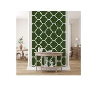 Glücksvilla - Papier peint design autocollant (120 x 300 cm (l x H) - Diverses dimensions - Décoration murale moderne - Motif 21 Maroc - Couleur 34 vert forêt - Abstrait géométrique oriental