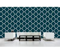 Glücksvilla - Papier peint design autocollant (360 x 250 cm l x H) - Div. dimensions - Papier peint non tissé décoration murale moderne - Motif 21 Maroc - Couleur 21 DeepAqua - abstrait géométrique