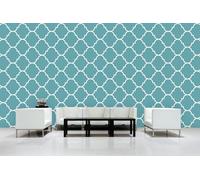 Glücksvilla - Papier peint design autocollant (480 x 250 cm l x H) - Différentes dimensions - Décoration murale moderne - Motif 21 Maroc - Couleur 19 Wave - Abstrait géométrique oriental