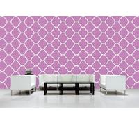 Glücksvilla - Papier peint design autocollant (480 x 300 cm l x H) - Différentes dimensions - Décoration murale moderne - Motif 21 Maroc - Couleur 26 rose - Abstrait géométrique oriental