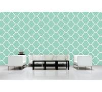 Glücksvilla - Papier peint design autocollant (480 x 300 cm l x H) - Différentes dimensions - Décoration murale moderne - Motif 21 Maroc - Couleur 17 aigue-marine - Abstrait géométrique oriental