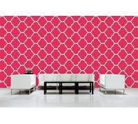Glücksvilla - Papier peint design autocollant (480 x 300 cm l x H) - différentes dimensions - papier peint intissé XXL décoration murale moderne - motif 21 Maroc - couleur 06 fuchsia - abstrait