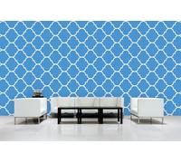 Glücksvilla - Papier peint design autocollant (480 x 300 cm l x H) - Div. dimensions - Papier peint non tissé décoration murale moderne - Motif 21 Maroc - Couleur 23 Bleu électrique - Abstrait