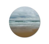 Glücksvilla Tableau mural rond : le désir de la mer 2 (verre véritable + acrylique 4 mm, Ø 80 cm) en Allemagne - Impression d'art XXL - Tableau mural décoratif - France, Bretagne, côte, plage, rochers