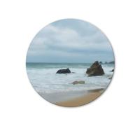 Glücksvilla - Tableau mural rond : le désir de la mer 3 (verre acrylique 5 mm, Ø 150 cm) en Allemagne - Impression d'art XXL ronde - France, Bretagne, mer, côte, plage, rochers, photographie