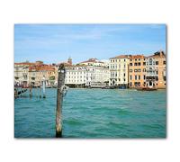 Glücksvilla Tableau mural - Venise Palazzi au Grand Canal d'Italie - Impression sur toile - Châssis 5 cm, 120 x 90 cm - Décoration murale - Canal gondoles